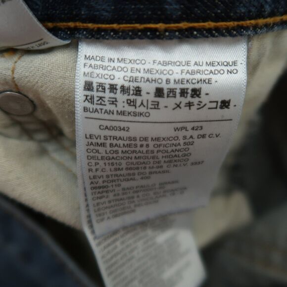 Levi's 505 Jeans Mens Size 38x32 Blue Regular Straight Rigid Denim Pants Stained - Picture 11 of 16